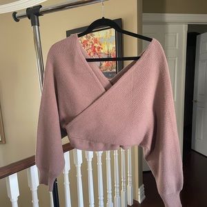 Fashionnova Knit Wrap Sweater Top